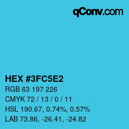 Color code: HEX #3FC5E2 | qconv.com