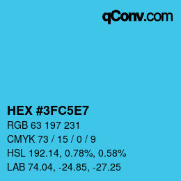 Color code: HEX #3FC5E7 | qconv.com