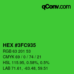 Color code: HEX #3FC935 | qconv.com