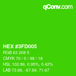 Color code: HEX #3FD005 | qconv.com