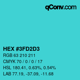 Color code: HEX #3FD2D3 | qconv.com