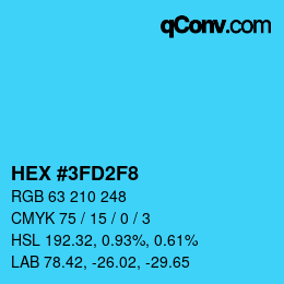 Color code: HEX #3FD2F8 | qconv.com