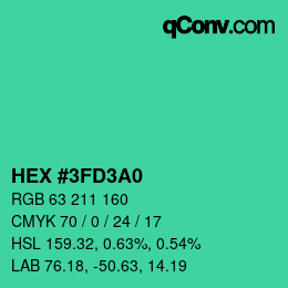 Color code: HEX #3FD3A0 | qconv.com