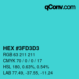 Color code: HEX #3FD3D3 | qconv.com