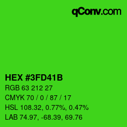 Color code: HEX #3FD41B | qconv.com