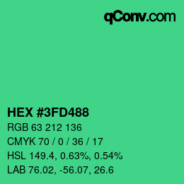 Color code: HEX #3FD488 | qconv.com
