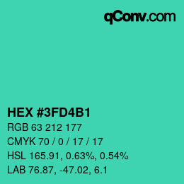 Color code: HEX #3FD4B1 | qconv.com