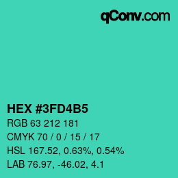 Color code: HEX #3FD4B5 | qconv.com