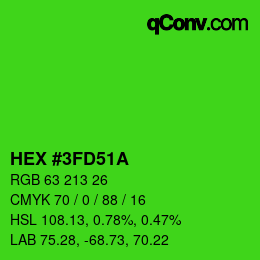 Color code: HEX #3FD51A | qconv.com