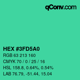 颜色代码: HEX #3FD5A0 | qconv.com