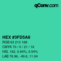Color code: HEX #3FD5A8 | qconv.com