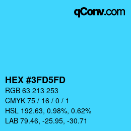 颜色代码: HEX #3FD5FD | qconv.com