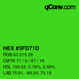 カラーコード: HEX #3FD71D | qconv.com