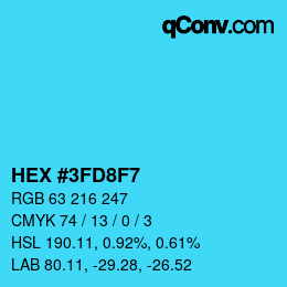Color code: HEX #3FD8F7 | qconv.com