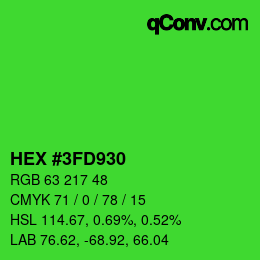 カラーコード: HEX #3FD930 | qconv.com