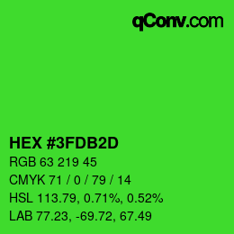 カラーコード: HEX #3FDB2D | qconv.com