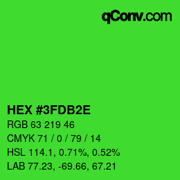 颜色代码: HEX #3FDB2E | qconv.com