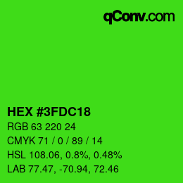 Color code: HEX #3FDC18 | qconv.com