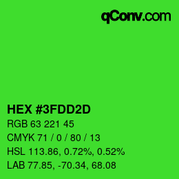 颜色代码: HEX #3FDD2D | qconv.com