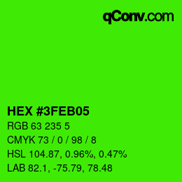 Color code: HEX #3FEB05 | qconv.com