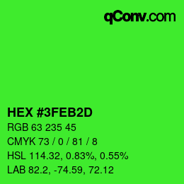Color code: HEX #3FEB2D | qconv.com