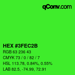 カラーコード: HEX #3FEC2B | qconv.com