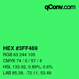Color code: HEX #3FF469 | qconv.com