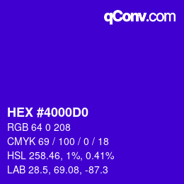 Color code: HEX #4000D0 | qconv.com