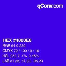颜色代码: HEX #4000E6 | qconv.com
