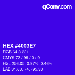 Color code: HEX #4003E7 | qconv.com