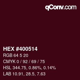 カラーコード: HEX #400514 | qconv.com