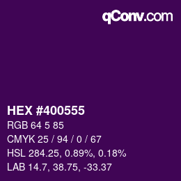 カラーコード: HEX #400555 | qconv.com