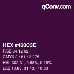 Color code: HEX #400C3E | qconv.com