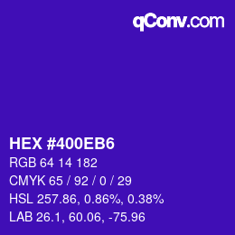 Color code: HEX #400EB6 | qconv.com