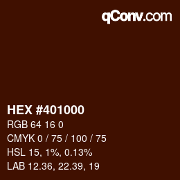 Color code: HEX #401000 | qconv.com