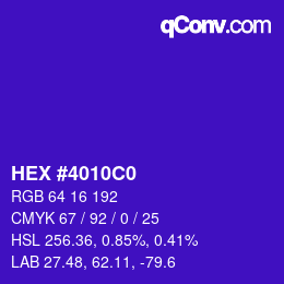 Color code: HEX #4010C0 | qconv.com