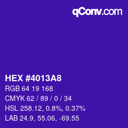 Color code: HEX #4013A8 | qconv.com