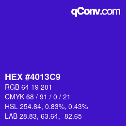 Color code: HEX #4013C9 | qconv.com