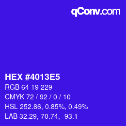 Color code: HEX #4013E5 | qconv.com