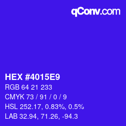 Color code: HEX #4015E9 | qconv.com