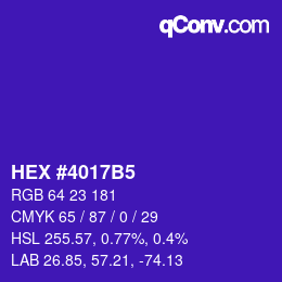 颜色代码: HEX #4017B5 | qconv.com