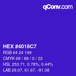 Color code: HEX #4018C7 | qconv.com