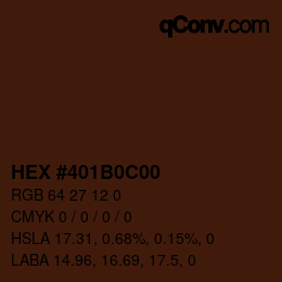 Farbcode: HEX #401B0C00 | qconv.com