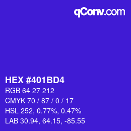 Color code: HEX #401BD4 | qconv.com
