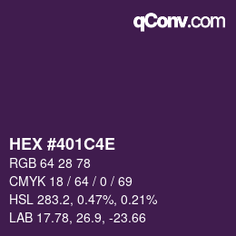 カラーコード: HEX #401C4E | qconv.com