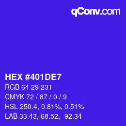 Color code: HEX #401DE7 | qconv.com