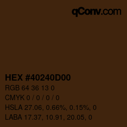 Color code: HEX #40240D00 | qconv.com