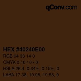 Color code: HEX #40240E00 | qconv.com