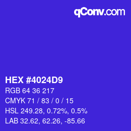 Color code: HEX #4024D9 | qconv.com