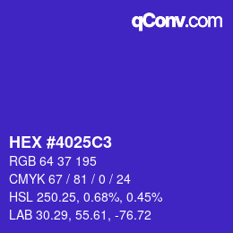 Color code: HEX #4025C3 | qconv.com
